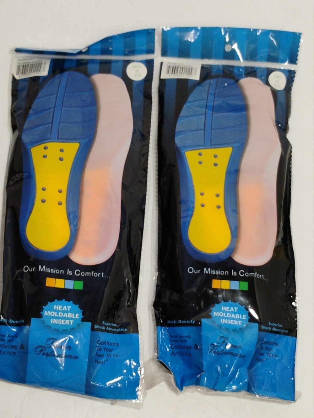 Lot of 2 Dr Comfort W8 Heat Moldable Insert Insole Lot of 2 Sets Womens Size 8